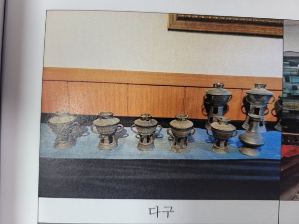 6세기 이전 비화가야의 차 도구인 '다구'를 재현해놓았다는 다구세트 사진. /김정선 의원