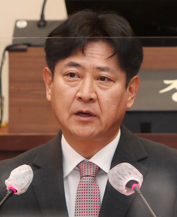 5분 자유발언을 하는 밀양시의회 강창오 시의원 /밀양시의회