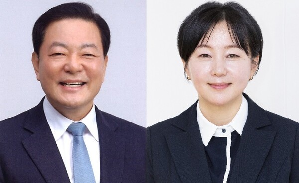 황기철(왼쪽) 전 국가보훈처장과 제윤경 전 국회의원.