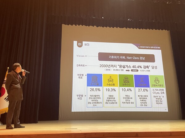 경남도는 7일 도청에서 '1차 탄소중립 녹색성장 기본계획' 공청회를 열고 도민 의견을 들었다. /이미지