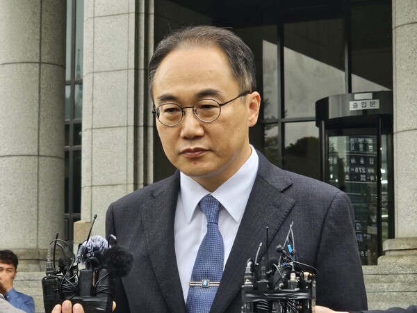 이원석 검찰총장이 지난 23일 창원지방검찰청을 격려 방문해 기자들과 질의 응답을 나누고 있다. /김다솜 기자 