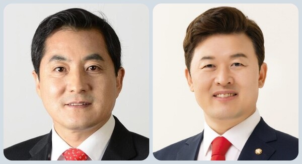 22대 총선에서 4선 고지에 오른 박대출(왼쪽) 진주 갑, 윤영석 양산 을 국회의원. 이들은 국민의힘 새 원내대표 선출 선거에 도전할 마음을 품고 있다. /경남도민일보 DB