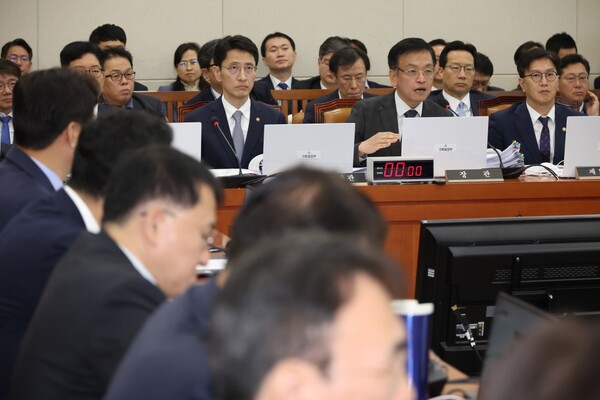 최상목 부총리 겸 기획재정부 장관이 28일 서울 여의도 국회에서 열린 기획재정위원회 국정감사에서 의원 질의에 답하고 있다. /연합뉴스