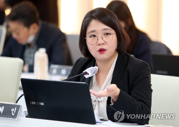 용혜인 기본소득당 대표가 국회 국정감사에서 질의하고 있다. /연합뉴스