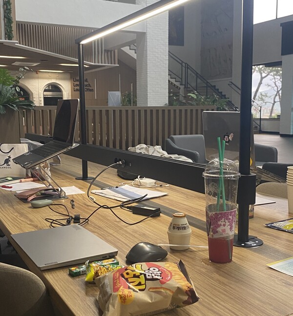 공부할 때 다양하게 활용한 태블릿PC. /정유정