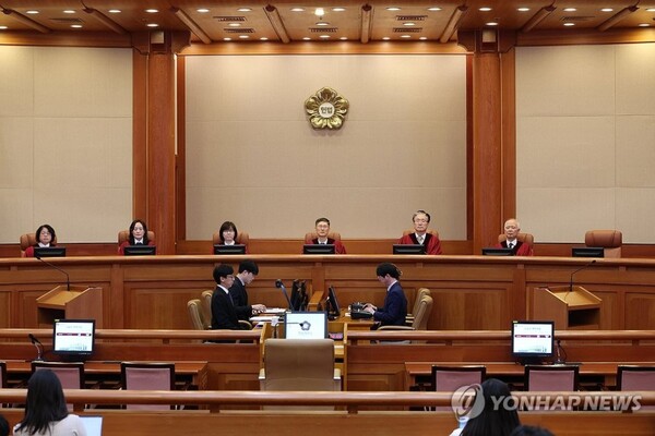 (왼쪽부터) 김복형·정정미·이미선·문형배·김형두·정형식 헌법재판소 재판관 . /연합뉴스