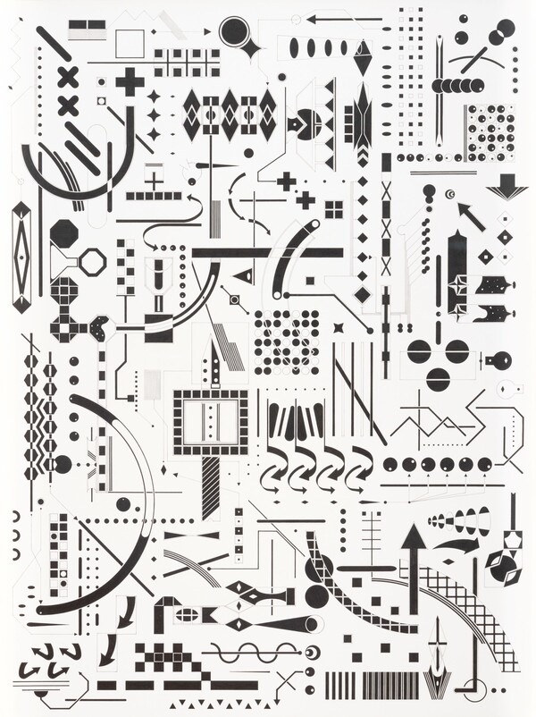 전자 회로를 연상하게 하는 방상환 작가의 작품. /방상환 