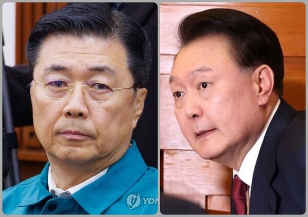 홍장원(왼쪽) 전 국가정보원 1차장과 윤석열 대통령. /연합뉴스