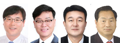 (왼쪽부터)변광용(59) 더불어민주당 후보,  박환기(62) 국민의힘 후보, 김두호(53)·황영석(67) 무소속 후보. /경남도민일보DB