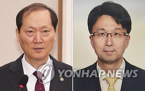한덕수 대통령 권한대행 국무총리는 8일 열흘 뒤 임기가 종료되는 문형배 헌법재판소장 직무대행과 이미선 헌법재판관의 후임자로 이완규 법제처장(왼쪽)과 함상훈 서울고등법원 부장판사를 지명했다. /연합뉴스