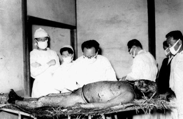 고 김주열 열사 시신 부검 장면. /3.15의거기념사업회