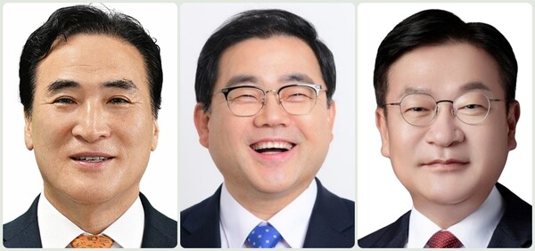 국회 예산결산특별위원회 위원으로 보임한 경남지역 국회의원들. 왼쪽부터 김종양(창원 의창)·허성무(창원 성산)·정점식(통영고성) 국회의원. /경남도민일보 DB