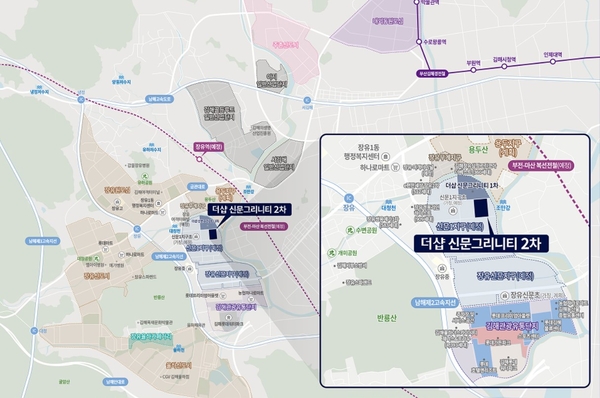 김해 신문1지구 도시개발구역. /더샵 신문그리니티 2차 누리집 갈무리