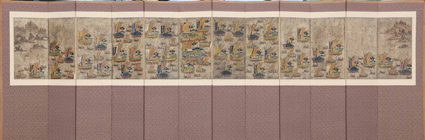 통영시립박물관에서 전시된 수군조련도.