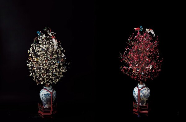 양산 한국궁중꽃박물관에 전시된 홍벽도준화.