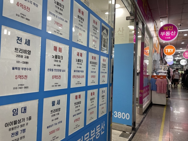 창원의 한 공인중개사무소 모습. 아파트 매매, 전세, 월세 등 매물이 다양하다. (기사 내용과 무관) /이미지