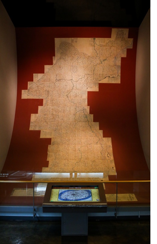 거창박물관에 전시된 대동여지도.