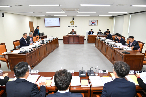 경남도의회 문화복지위원회가 13일 경남도 보건행정국을 상대로 행정사무감사를 하고 있다. /경남도의회