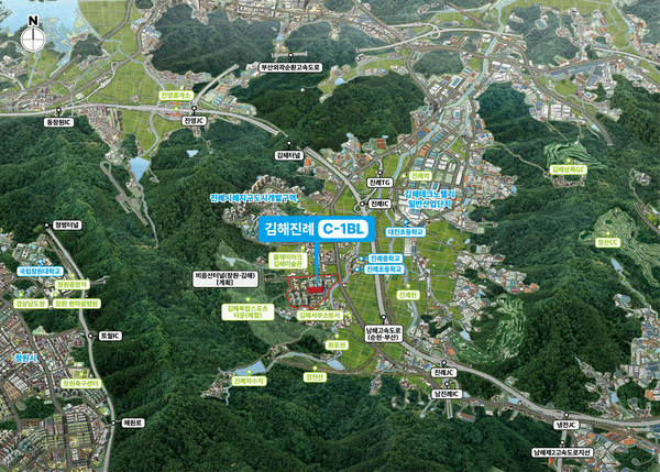 LH 경남지역본부는 김해진례지구에 공공분양주택을 공급한다. 인근 김해진례시구지구에도 공동주택이 공급되고 있다. /LH 경남지역본부
