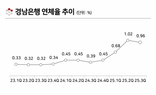 올해 경남은행 연체율이 지난해보다 높은 수준을 보이고 있다. /BNK금융그룹