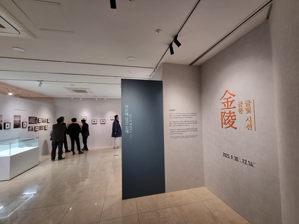 김해시 대성동고분박물관 ‘금릉 금빛 시선’ 특별전 관람 모습. /이수경 기자