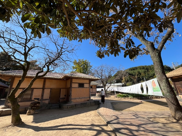 김달진 시인 생가. 김달진문학관과 골목길 하나를 사이에 두고 있다. /권영란